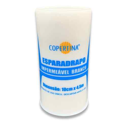 Esparadrapo Impermeável Branco Impermeável Rolo 10cm x 4,5m