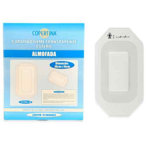 Curativo Filme Transparente Com Almofada 10x10cm C/10