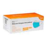 Máscara Cirúrgica Descartável Clip Nasal Azul Caixa C/50 Unidades