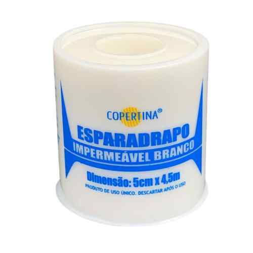 Esparadrapo Impermeável Branco Impermeável Rolo 5cm x 4,5m