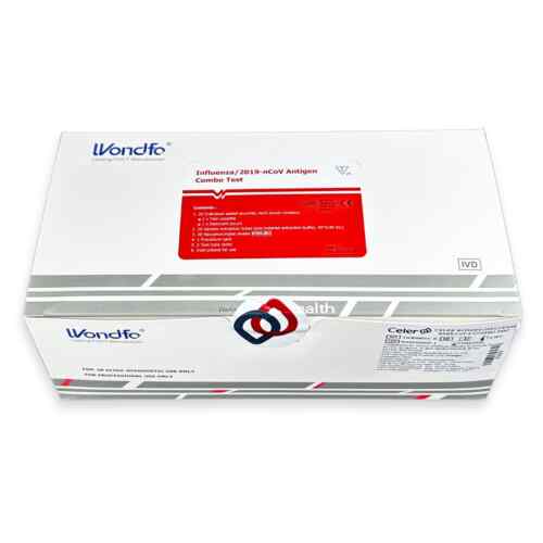 Teste Rápido Combo Covid 19 + Influenza A/B Celer Teste Kit C/20