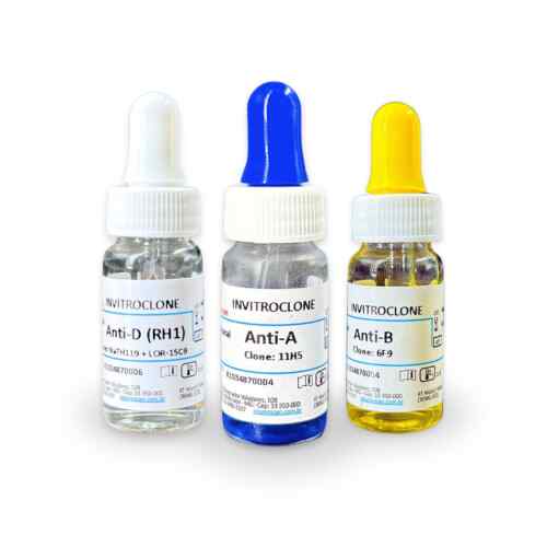 Kit Tipagem Sanguínea Soro Anti A, B e D (Rh1) IgM + IgG 1x10ml