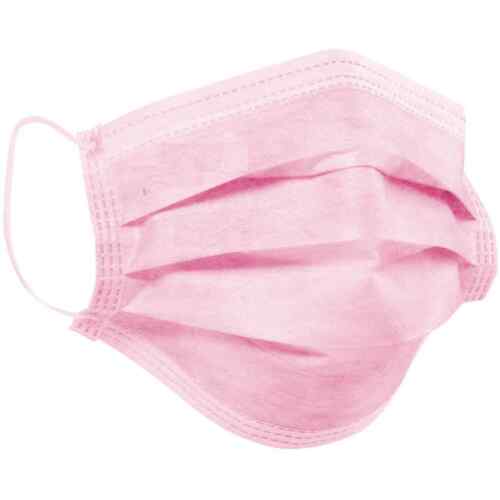 Mascára tripla infantil Rosa descartável C/50