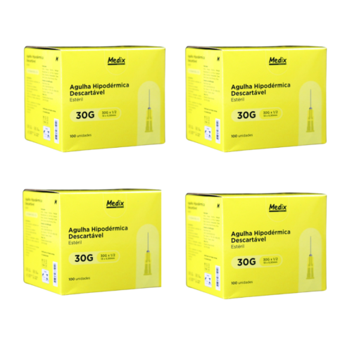 Kit Agulha Descartável Hipodérmica 13×0,30 30G 400un – Medix