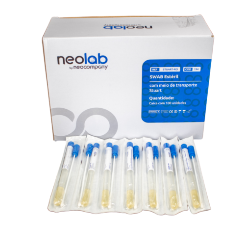 Swab para Coleta e Transporte com Meio Stuart Estéril C/100 – Neolab