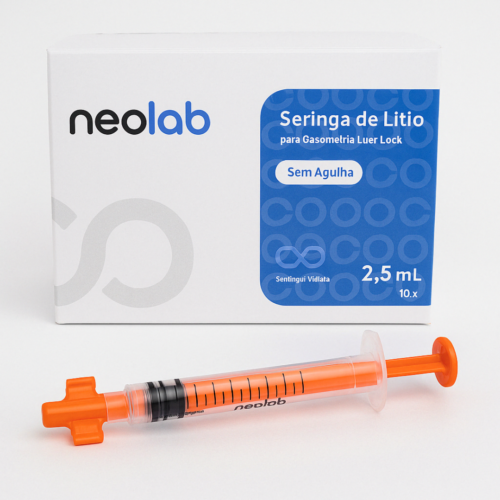 Seringa Para Gasometria Com Heparina Litica 2,5ml C/100 - Neolab