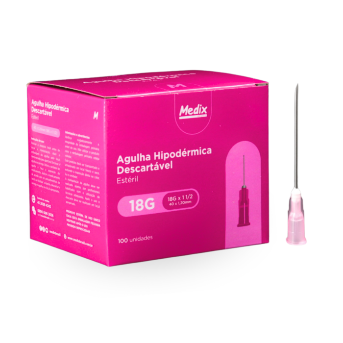 Kit 10Cx De Agulha Hipodérmica - Medix 40x1,2mm 18G 1000 Un - IMAGEM  2