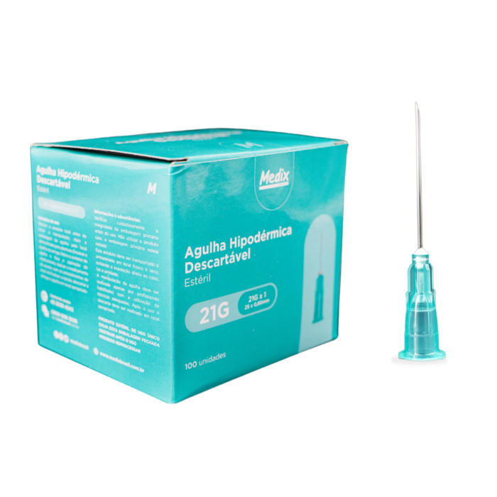 Kit 10Cx de Agulha Hipodérmica -25x0,8 21G 1000 UN Medix - IMAGEM  2