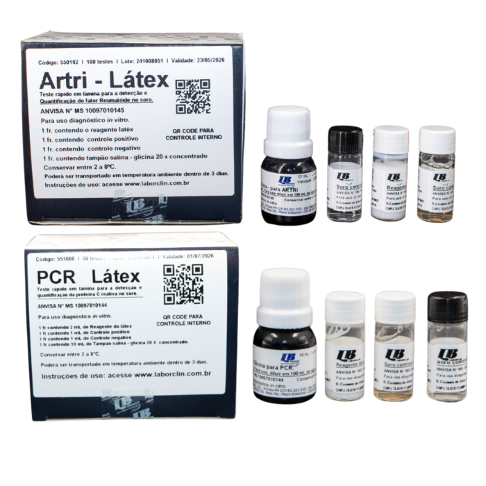 Kit Reagentes PCR Latex + Artri Latex Fator Reumatoide - Laborclin