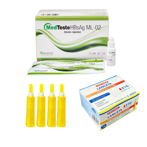Teste Rápido Hepatite B HBSAG Medteste Kit C/10 + Lanceta 28g