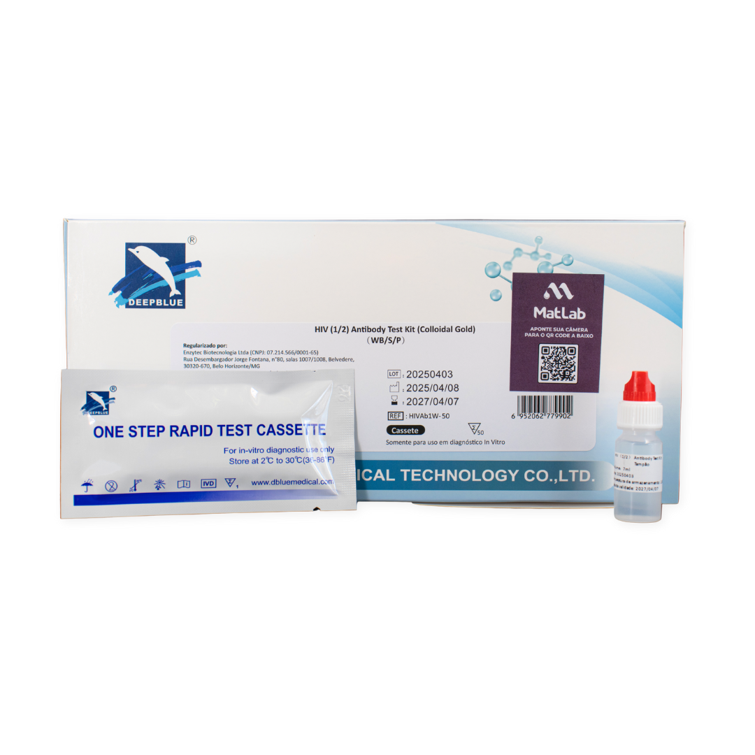 Teste Rápido De Hiv 1/2 Kit Econômico C/50 - Deep Blue
