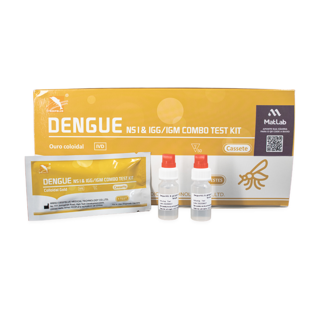 Teste Rápido De Dengue Combo Igg Igm + Ns1 Deep Blue C/50