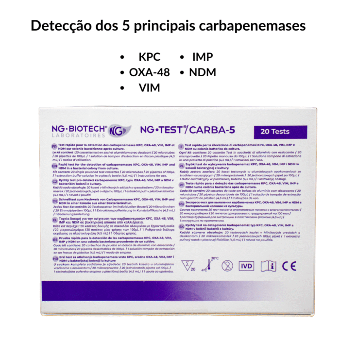 Teste Rápido Carbapenemases NG Carba KPC OXA-48 VIM IMP e NDM Kit C/20 - IMAGEM m 4