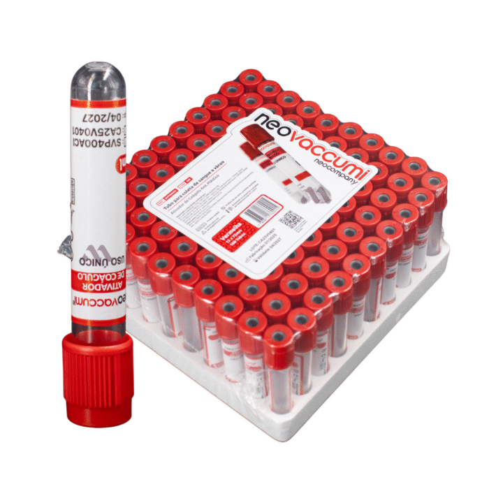 Tubo para Coleta de Sangue a Vácuo com Ativador de Coágulo 4mL – Neolab