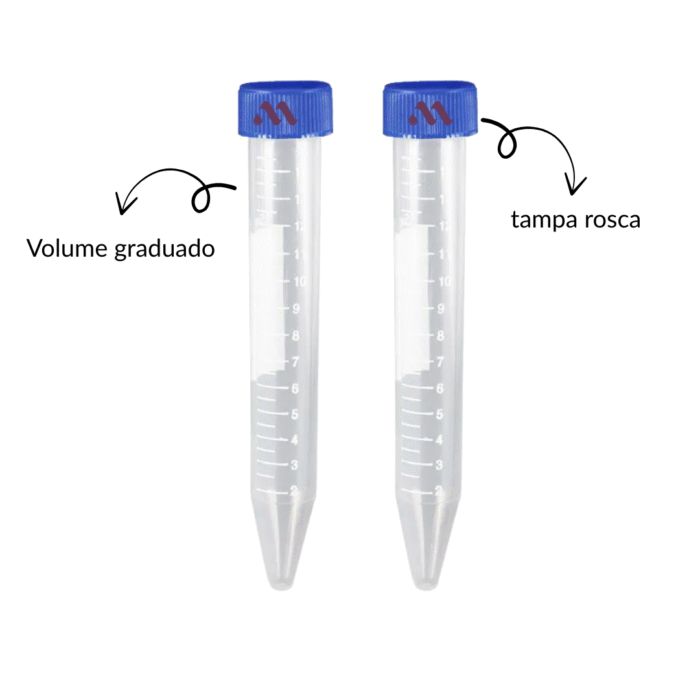 Tubo De Centrifugação Tipo Falcon Cônico 15mL C/50 - Cralplast - IMAGEM m 2