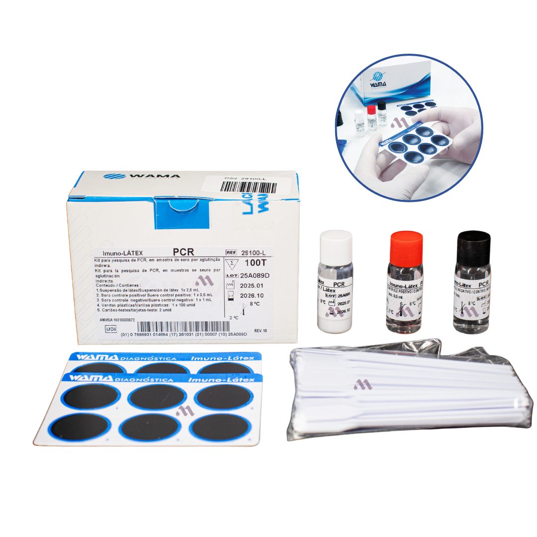 Reagente PCR Látex Proteína C Reativa 2,5ml C100 Testes - Wama