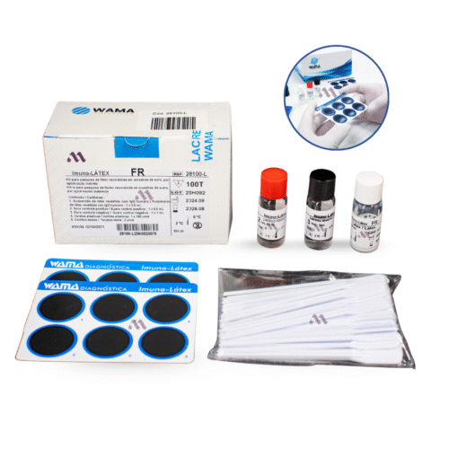 Regente Latex Fator Reumatoide C/ Controle 2,5ml C/100 testes – Wama Diagnóstica