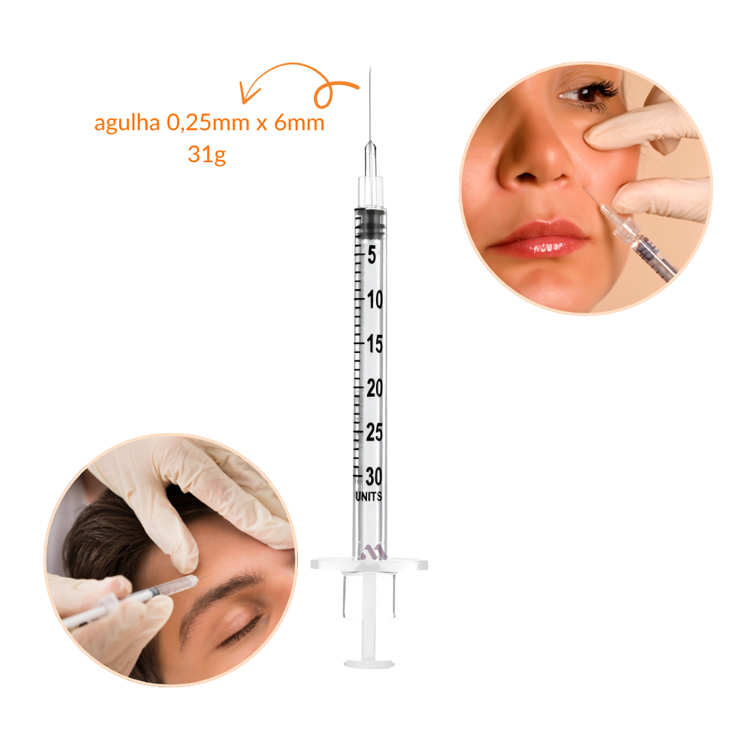Seringa De Insulina 0,3ml Com Agulha Fixa 31g 25x0,6mm C/100 - IMAGEM m 3