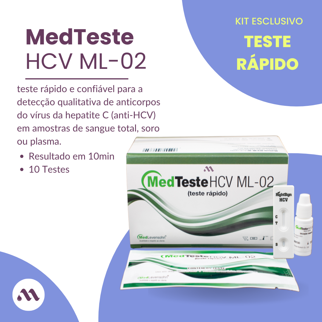 Teste Rápido Hcv Qualitativo Hepatite C Medteste Kit C/10 - IMAGEM m 2