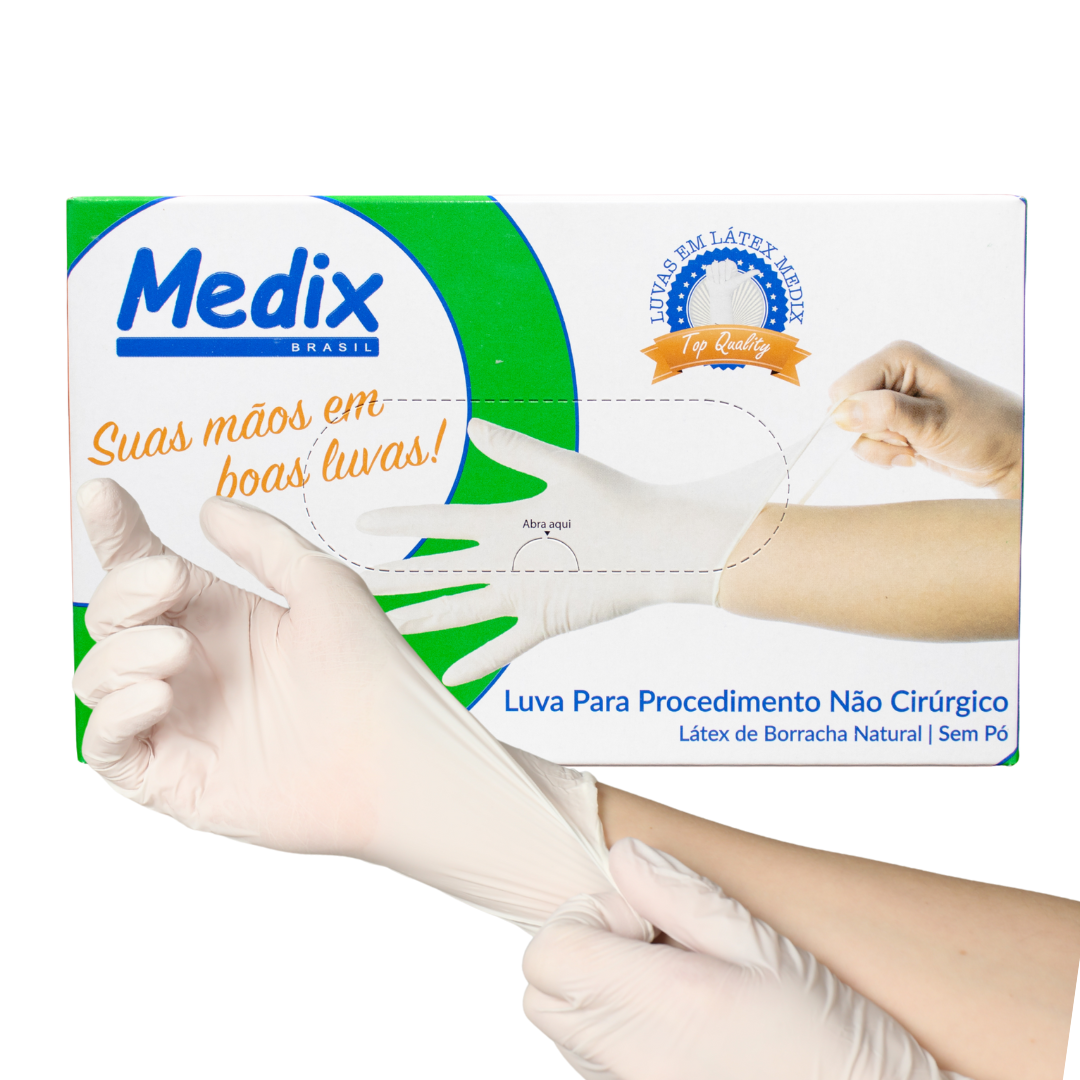 Luva Latex Medix Sem Pó De Procedimento C/100
