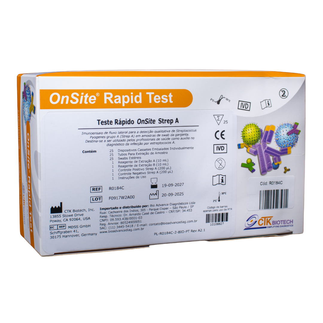 Teste Rápido Strep A Swab Garganta Kit C/25 - Bio Advanced - IMAGEM m 2