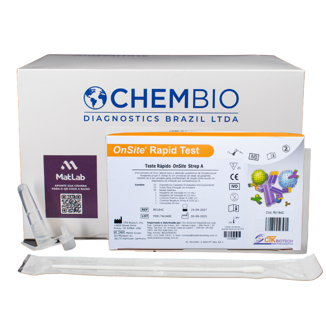 Combo Teste Rápido Painel Respiratório RSV + INFLU + Covid + Strep A C/25