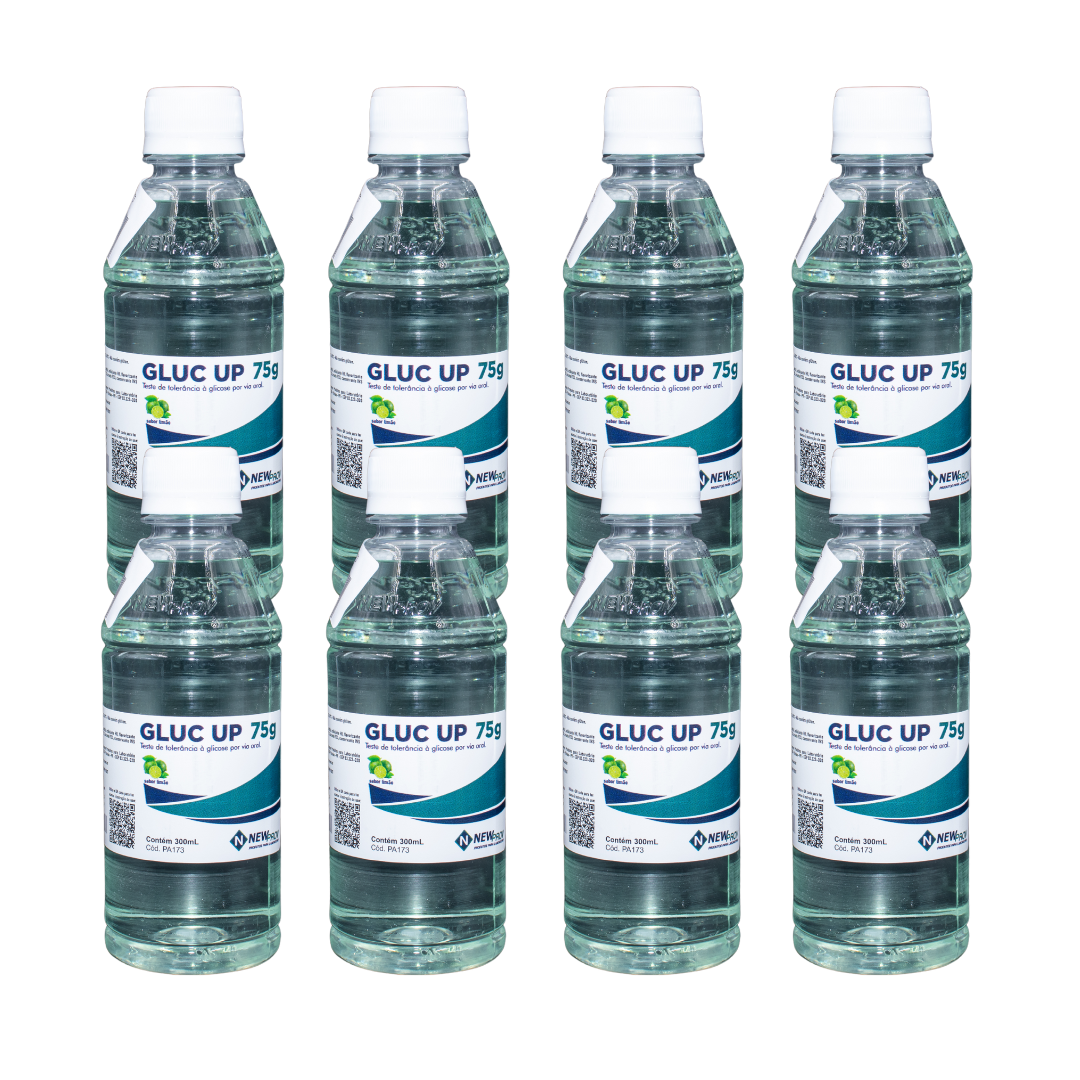 Kit 8 frascos Gluc Up Sabor Limão 75g Teste Tolerância 300mL – New Prov