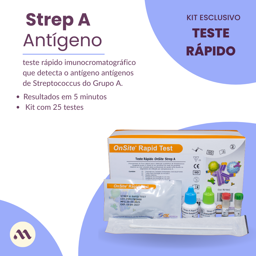 Teste Rápido Strep A Swab Garganta Kit C/25 - Bio Advanced - IMAGEM m 3