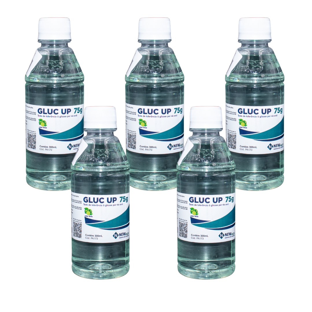 Kit 5 frascos Gluc Up Sabor Limão 75g Teste Tolerância 300mL – New Prov
