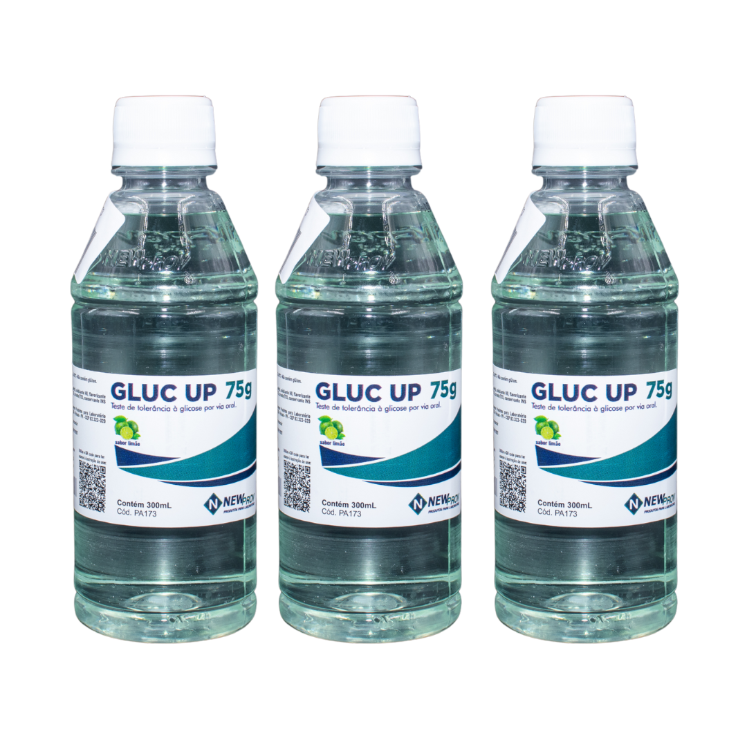 Kit 3 frascos Gluc Up Sabor Limão 75g Teste Tolerância 300mL – New Prov